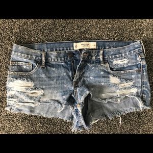Abercrombie Jean Shorts with heart details.